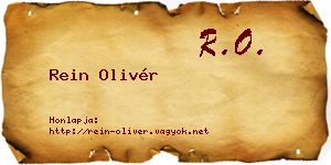 Rein Olivér névjegykártya